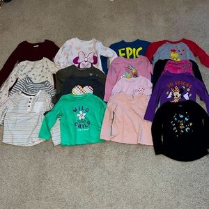 Lot of 16 Long Sleeve Tops Size 4T Minnie Mouse Life is Good